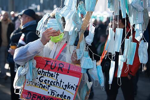 Demonstration Querdenken in Leipzig